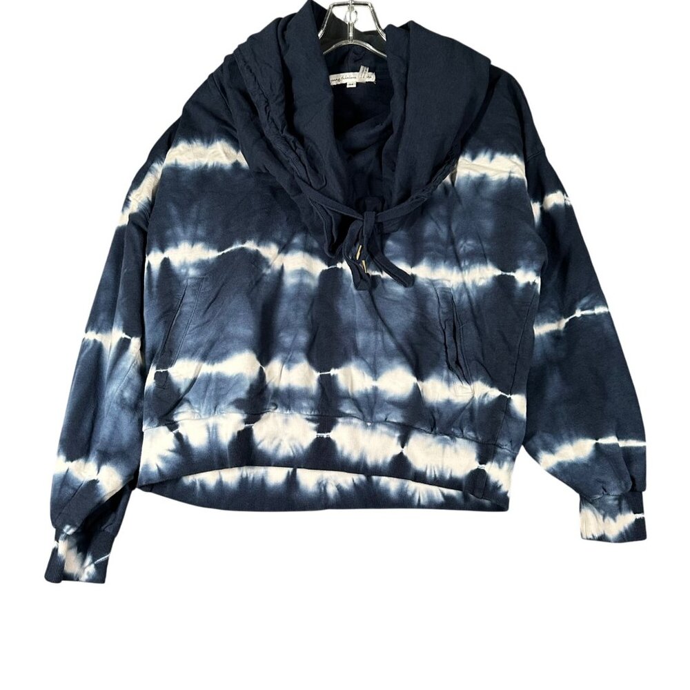 Young‎ Fabulous Broke Medium Navy Tie Dye Draped Hoodie Sweater Long Sleeve